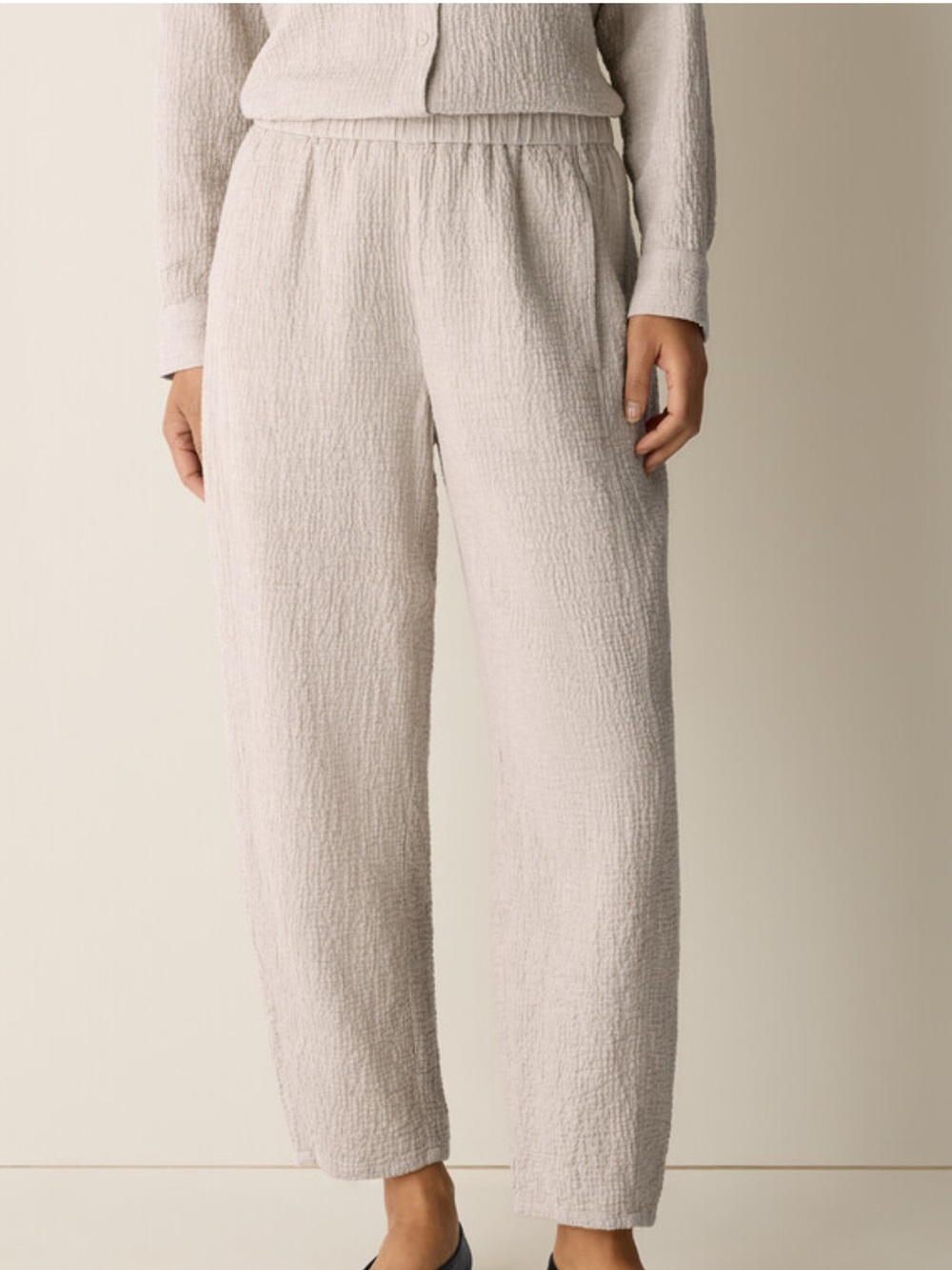 Eileen Fisher Organic Cotton Doubleweave Lantern Pant PL Petite Large